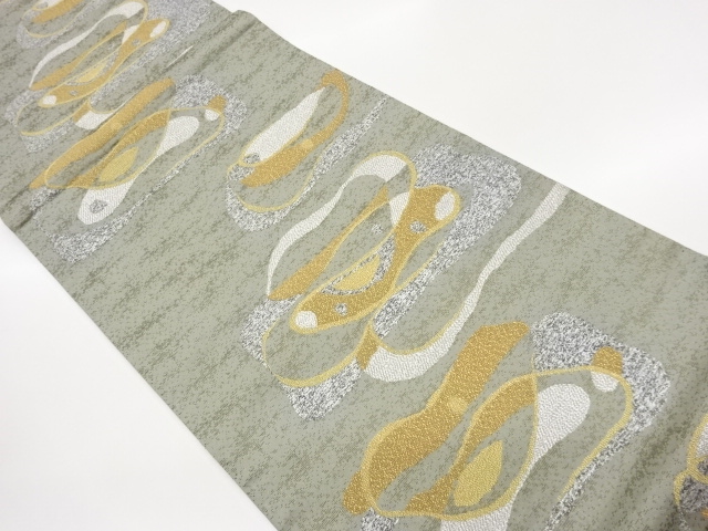 JAPANESE KIMONO / ABSTRACT PATTERN WOVEN FUKURO OBI